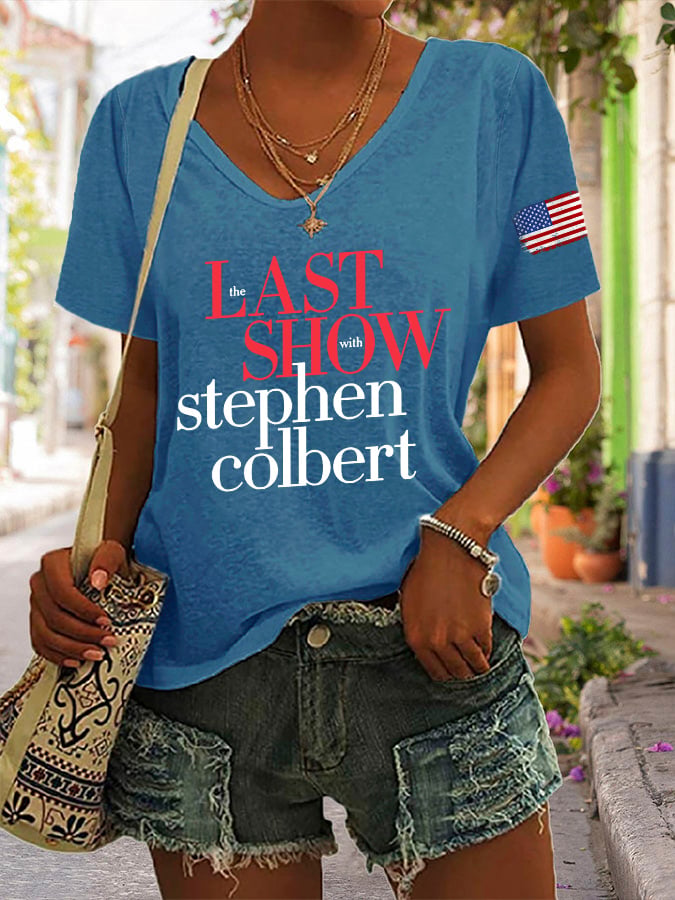 🔥Buy 3 Get 15% Off V-Neck Retro Last Show Print T-Shirt