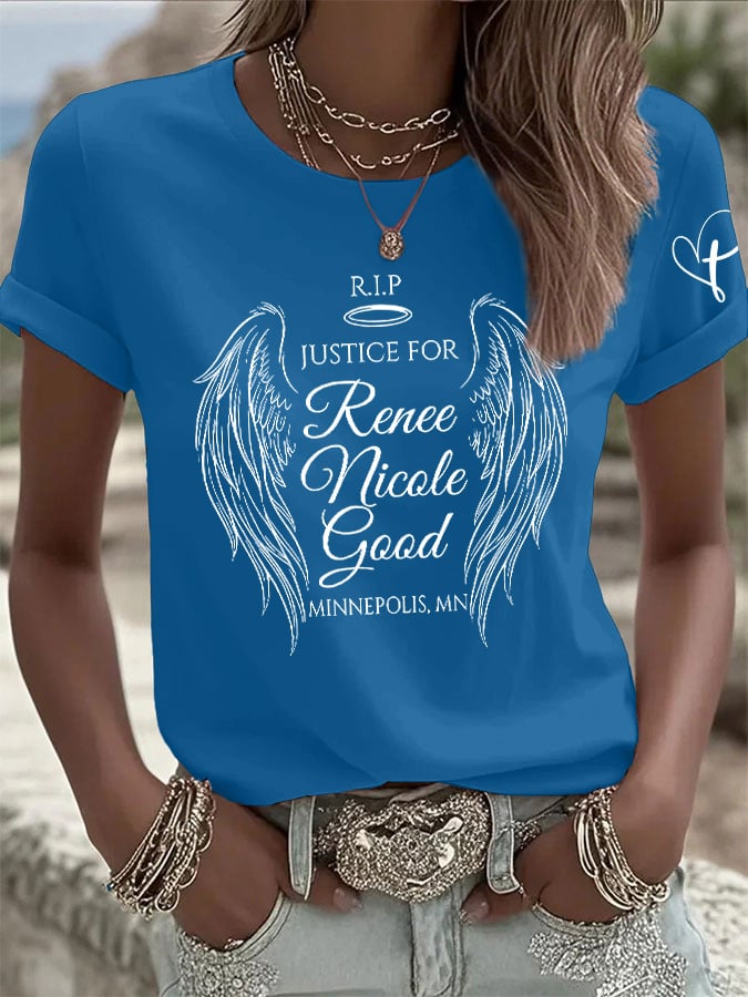 Retro Justice For Renee Print T-Shirt