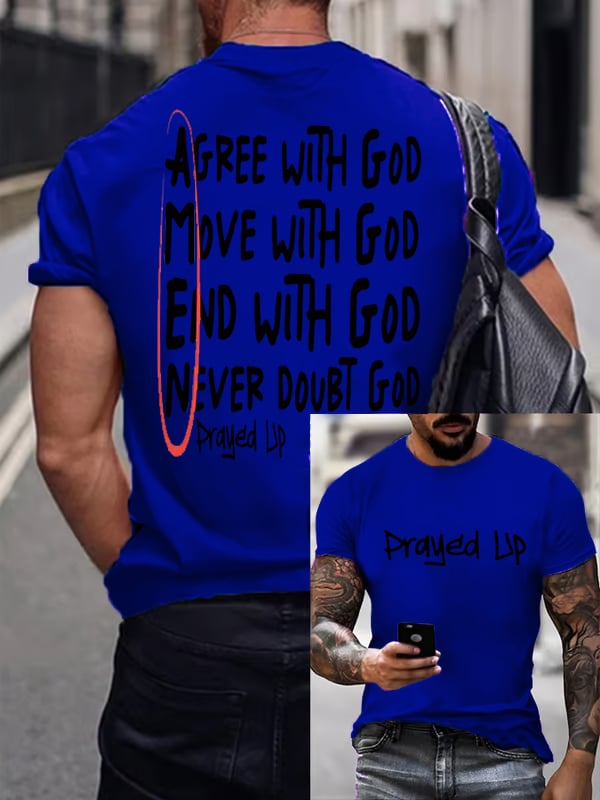 Men'S Casual "I Have Prayed And Been Ready To Face Anything" Faith Short Sleeve T-Shirt