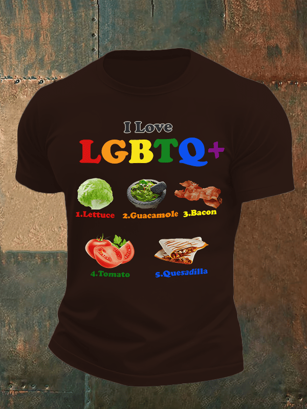 Men's LGBTQ+ Pride Graphic Tee for Food Lovers
