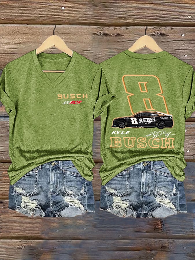 Women's Drag Racing Hero Print Casual T-shirt