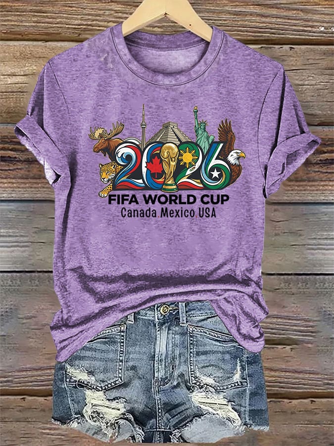 Women's 2026 Canada Mexico Usa Football T-shirt