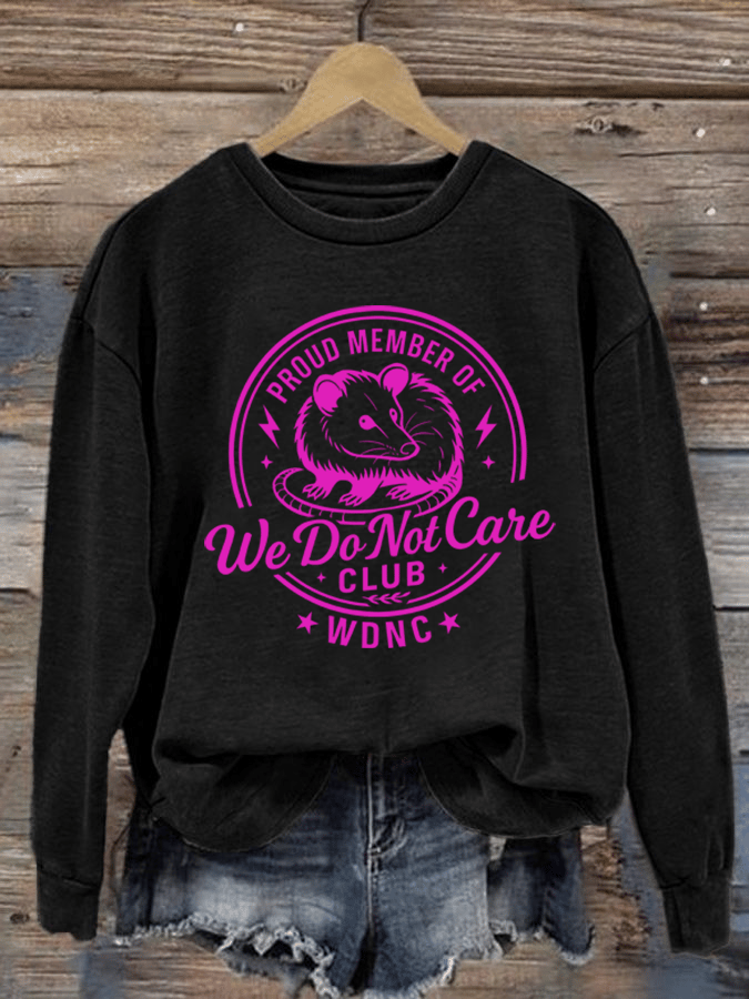 Women's Retro Funny Proud Member Of Club We Do Not Care Menopause Perimenopause Print Sweatshirt