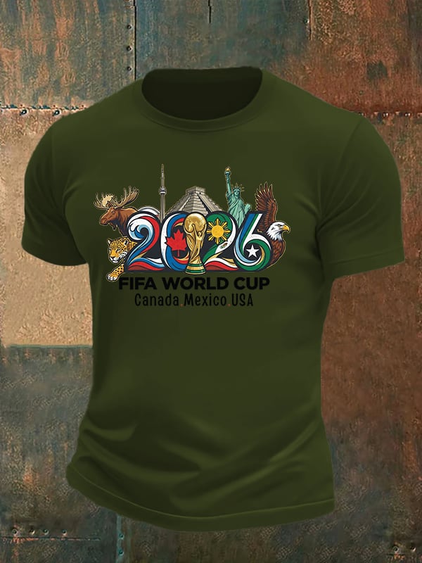 Men's 2026 Canada Mexico Usa Football T-shirt
