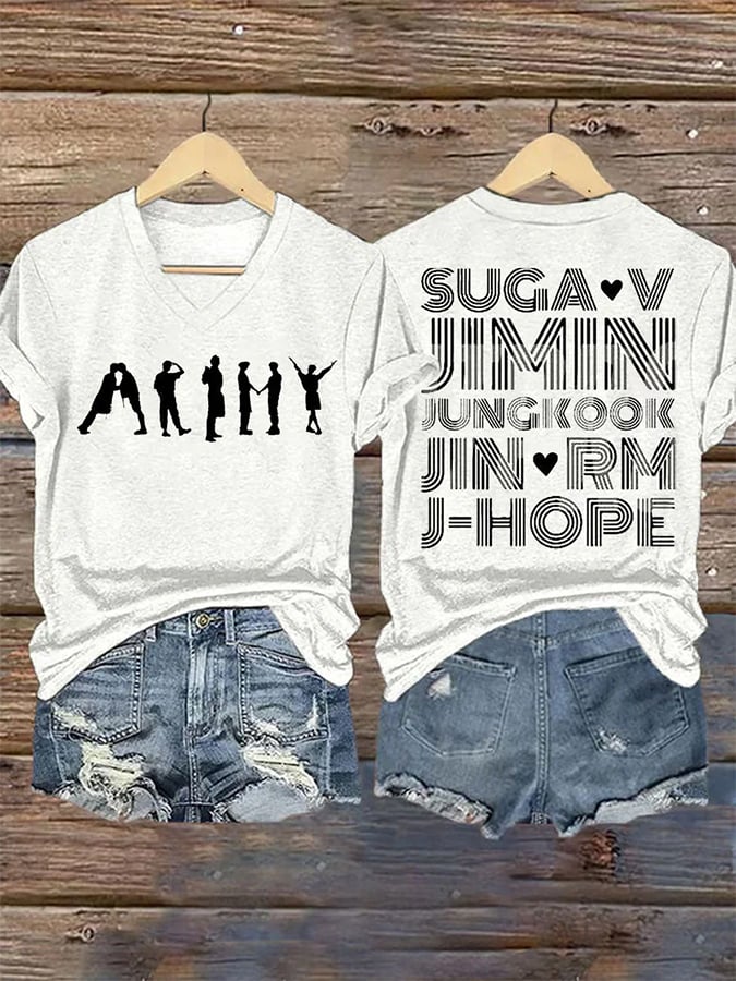 Women's BTS Fan Print Short-Sleeve T-Shirt
