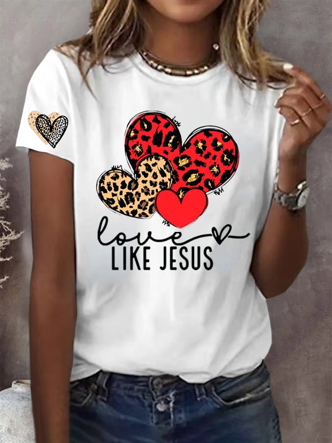 Women's Valentine's Day Printed Casual T-Shirt