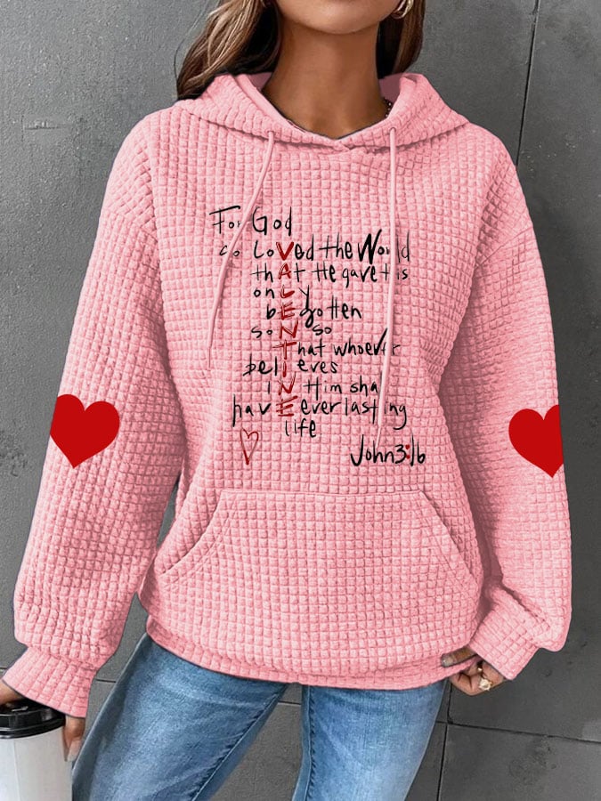 Women's For God So Loved The World Print Hooded Sweatshirt