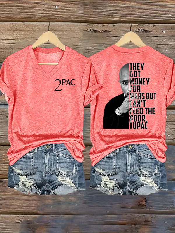Women's 2Pac Rapper Print T-Shirt