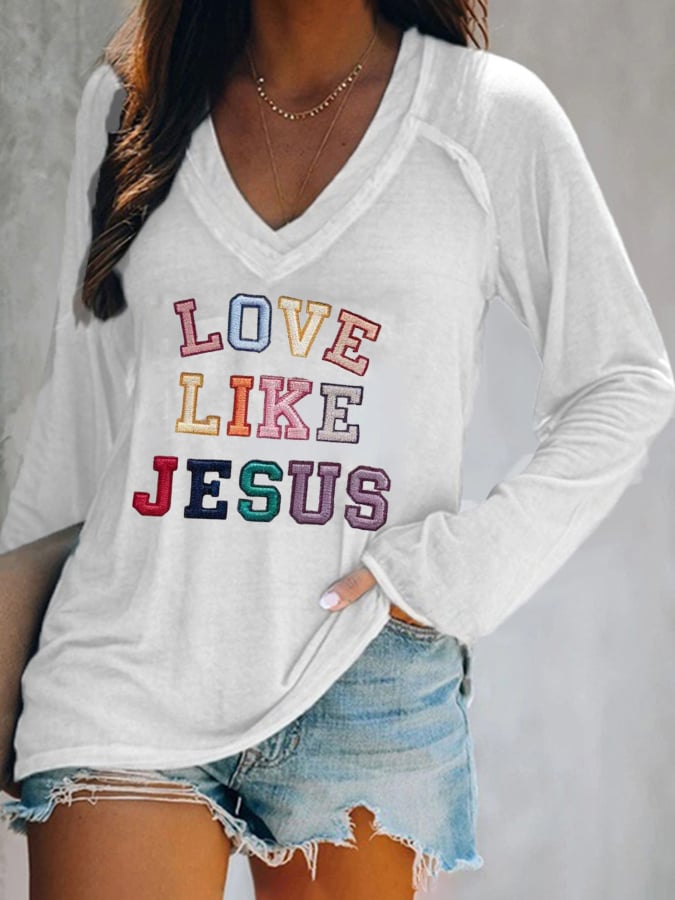 Women's Love Like Jesus Print T-Shirt