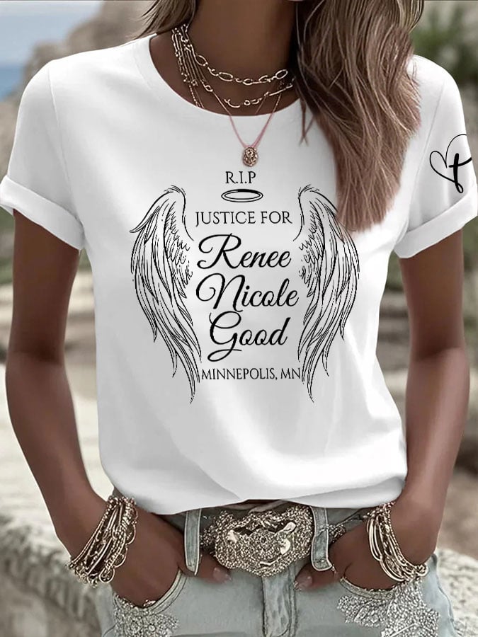 Retro Justice For Renee Print T-Shirt