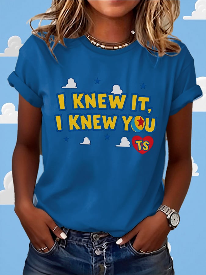 Retro I Knew It Print T-Shirt