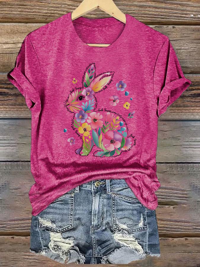 Women's Spring Easter Bunny Subtle Hidden Message FDT T-shirt