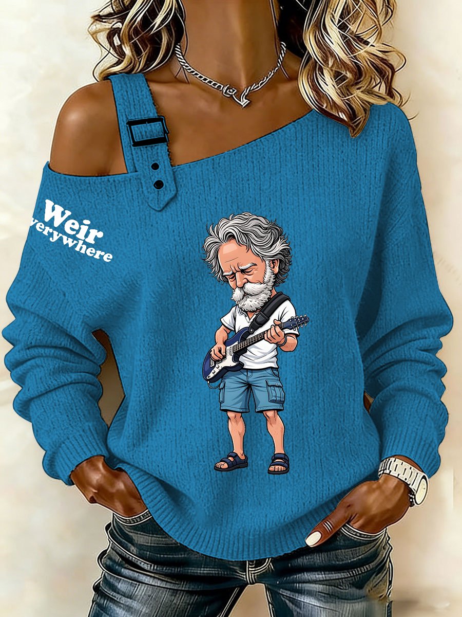 🔥Buy 3 Get 15% Off Women's RIP Bob Weir Weir Everywhere Print Sweatshirt
