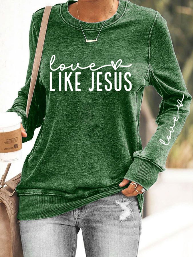 Women's Valentine's Day Printed Round Neck Sweatshirt