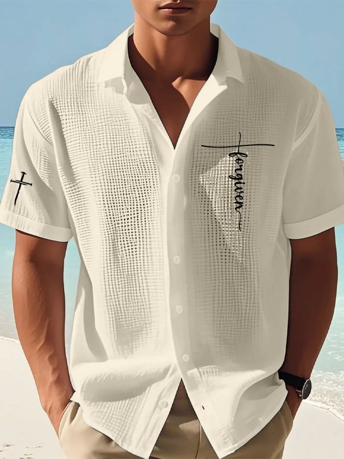 🔥Buy 3 Get 15% Off🔥Men's Faith Print Waffle Shirt