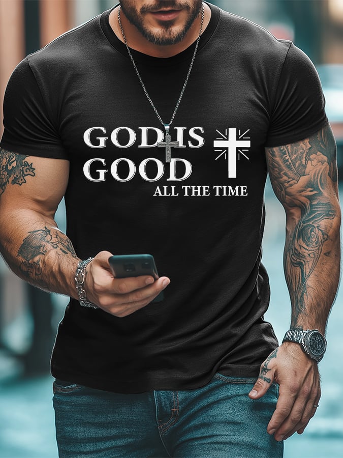 🔥Buy 3 Get 15% Off🔥Men's God Is Good Faith Printed T-Shirt