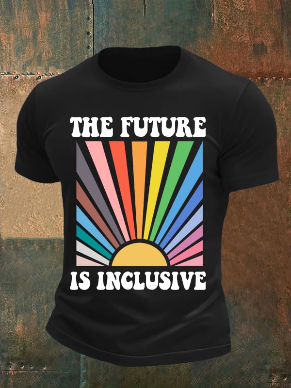 Men's Pride Month Rainbow Print T-Shirt