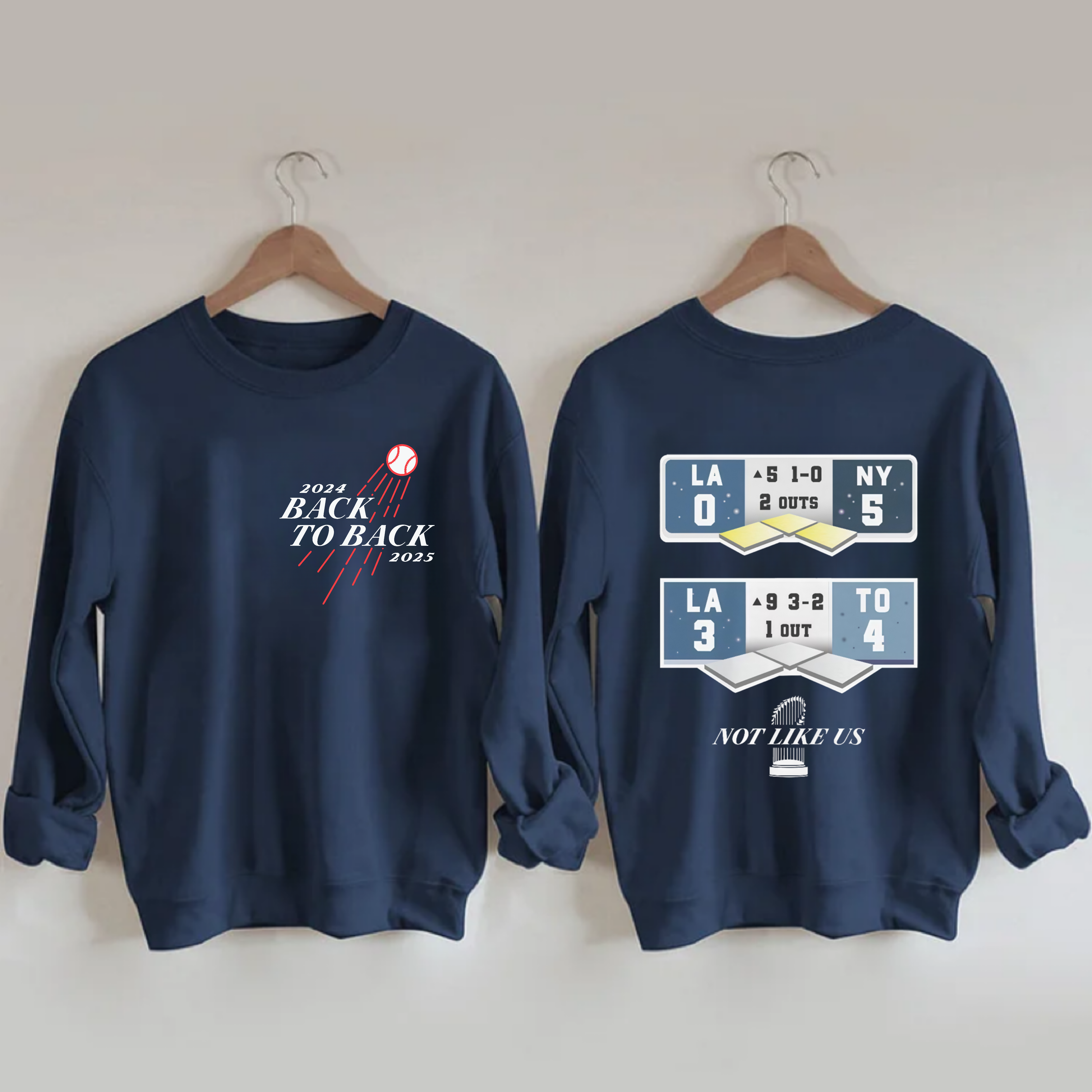 2025 Dodgers Back to Back Scoreboard Sweatshirt