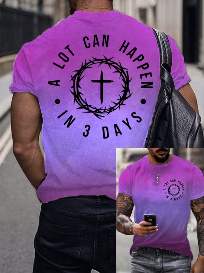 🔥Buy 3 Get 15% Off🔥🔥Hot Sale Picks 🔥Men's Retro A Lot Can Happen In 3 Days Print T-Shirt