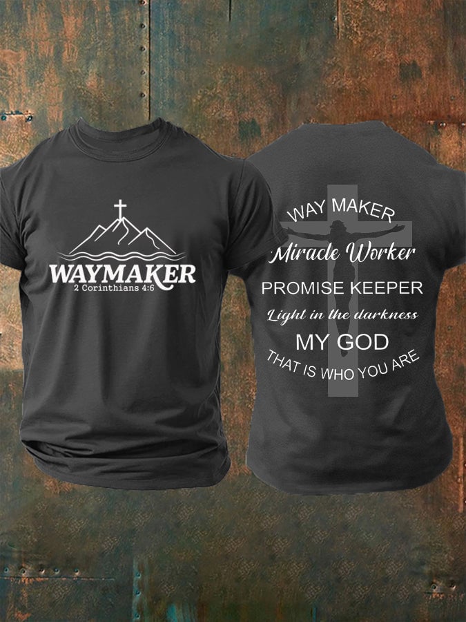 🔥Buy 3 Get 15% Off🔥Men's Faith Waymaker Print Casual T-Shirt