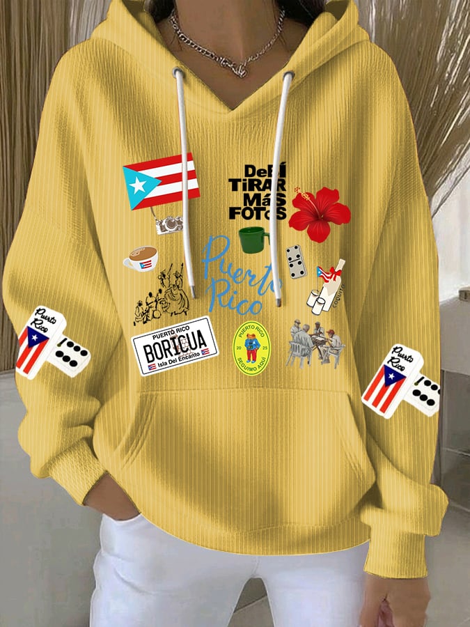 Women's Puerto Rico Print Casual Sweatshirt