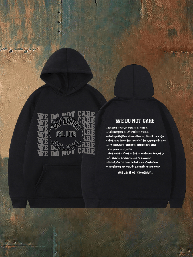 Women's Retro Funny Proud Member Of Club We Do Not Care Menopause Perimenopause Print Hoodie