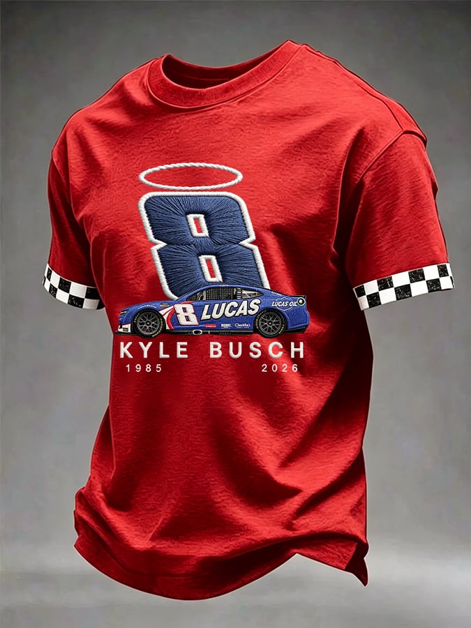 Men's Drag Racing Hero Print Casual T-shirt
