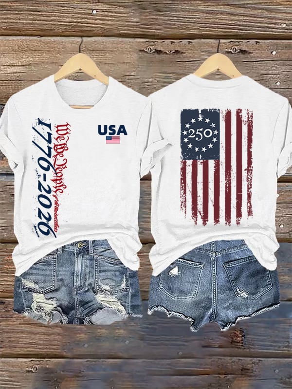 Women's USA 250TH Print Crew Neck T-Shirt