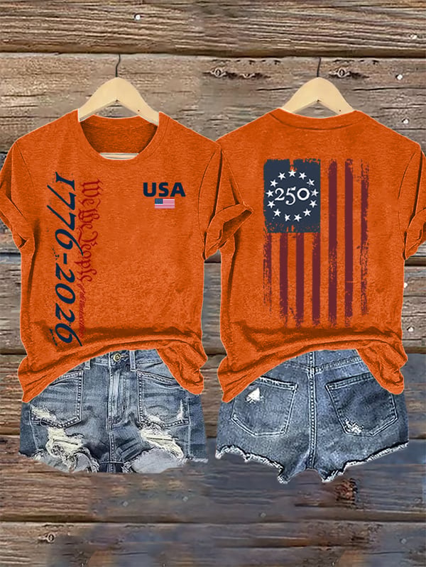 Women's USA 250TH Print Crew Neck T-Shirt