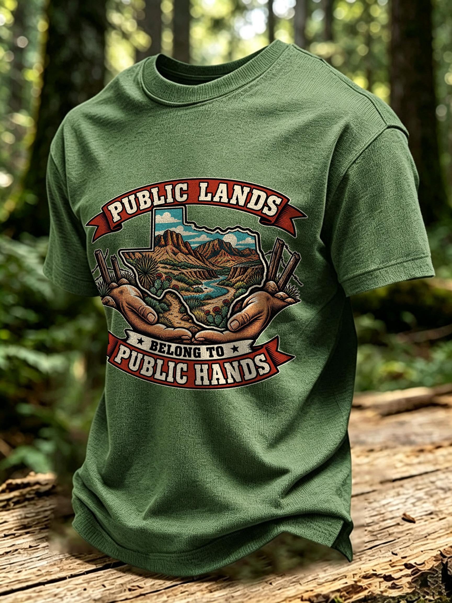 ublic Lands Belong To The People Graphic Printed Men's T‐Shirt