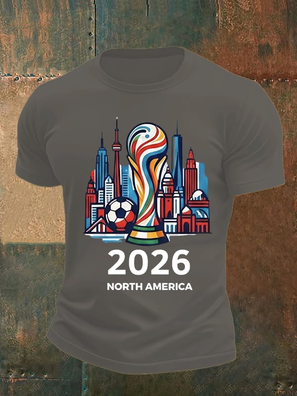 Men's North America WC 2026 Soccer printed T-shirt