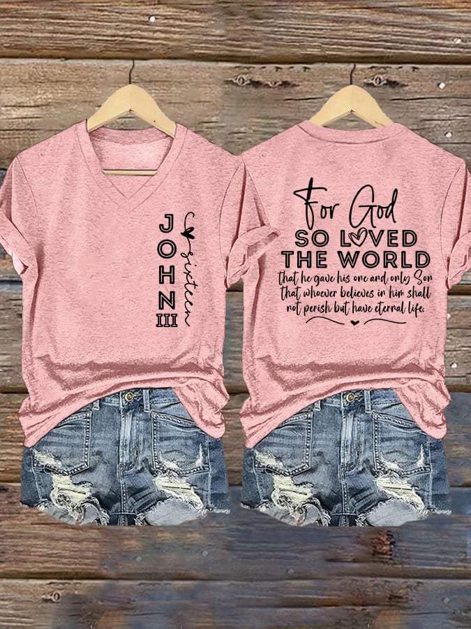 Women's God Loved The World Printed T-Shirt