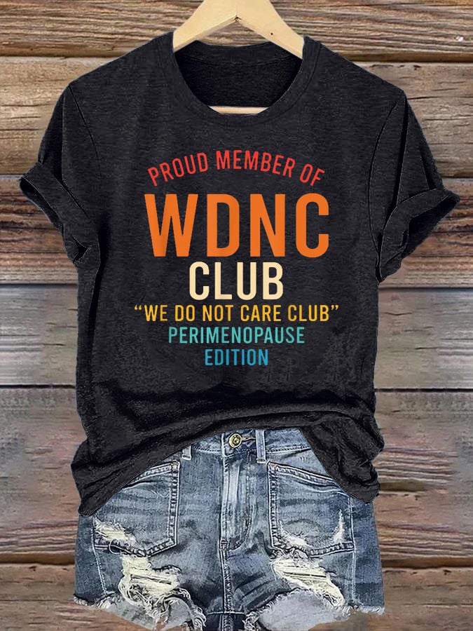 Women's Retro Funny Proud Member Of Club Menopause Perimenopause Print T-Shirt