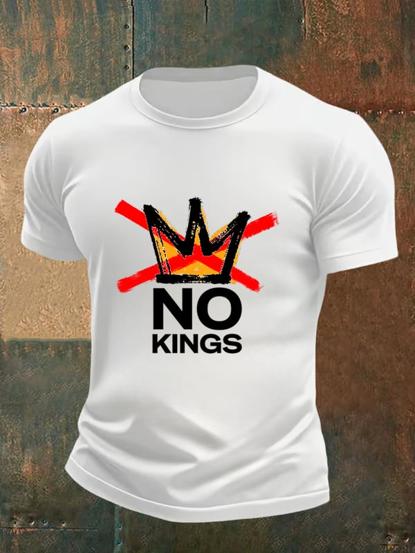 🔥Buy 3 Get 15% Off Men's no kings in America print T-Shirt