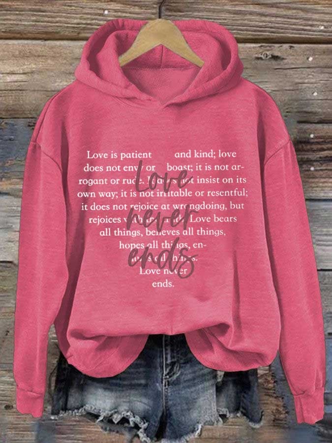 Women's Love Never Ends Print Sweatshirt
