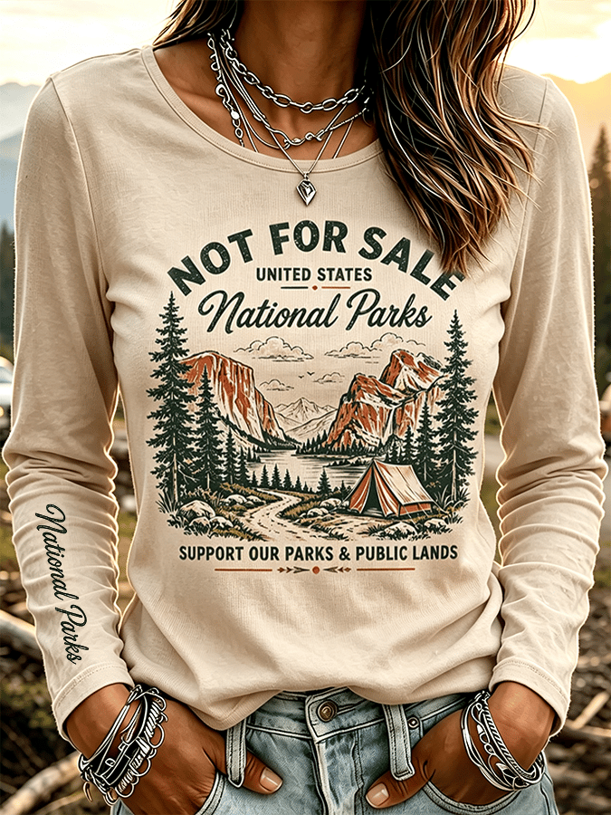 Women's "Support Our Parks & Public Lands"Comfortable Long-Sleeve T-Shirt