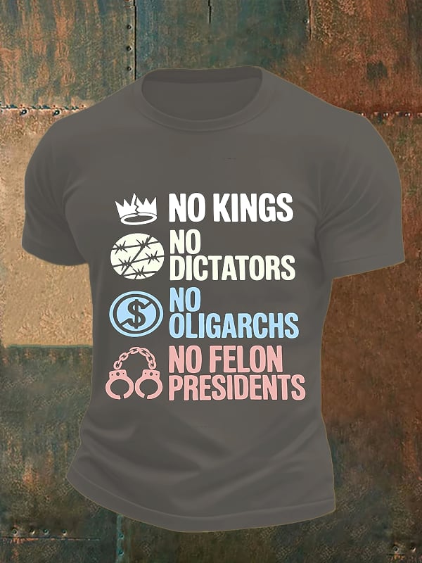 Men's No Kings No Dictators Protest print T-Shirt