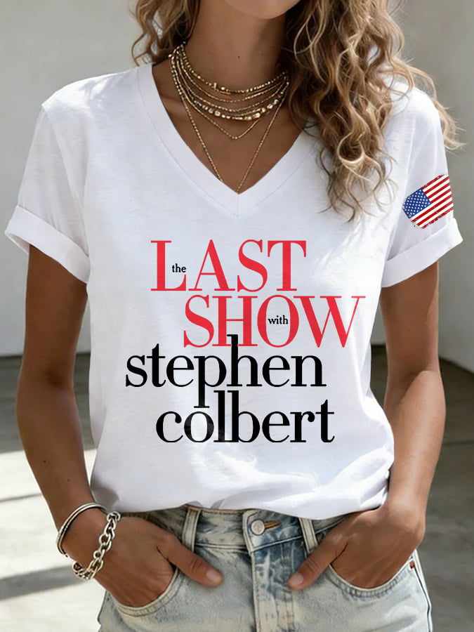🔥Buy 3 Get 15% Off V-Neck Retro Last Show Print T-Shirt