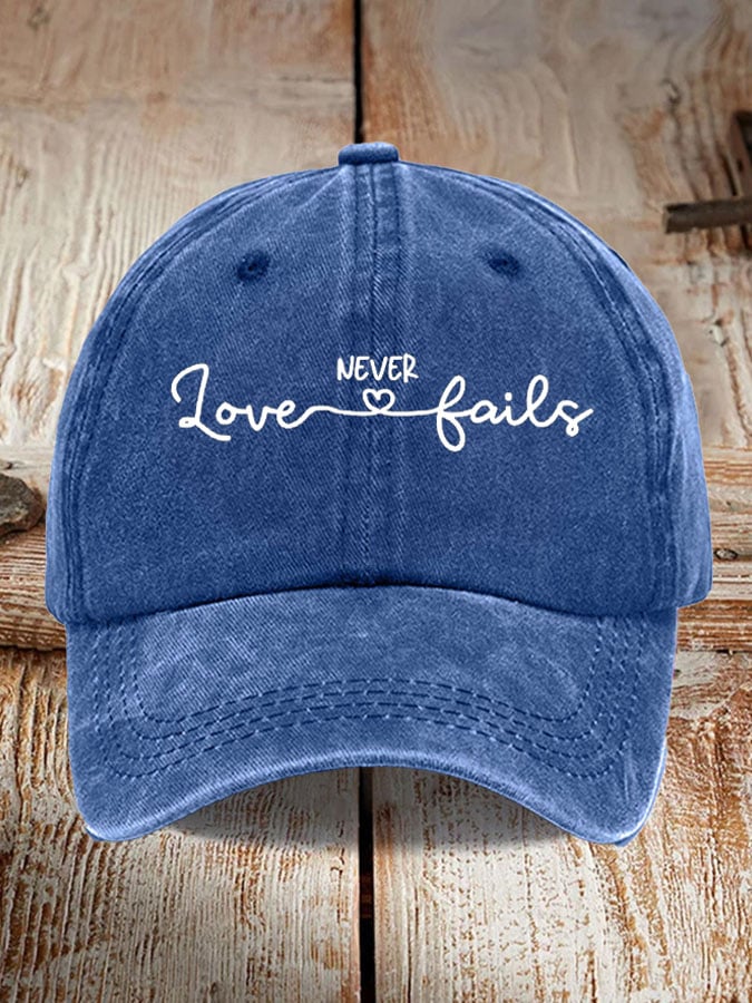 Love Never Fails Print Baseball Cap