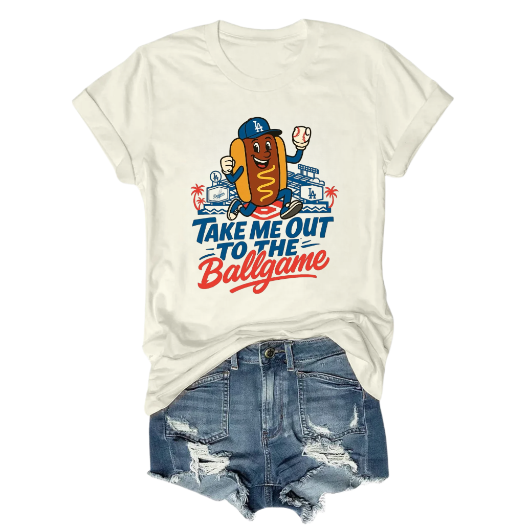 Take Me Out To The Ballgame Dodgers Tee