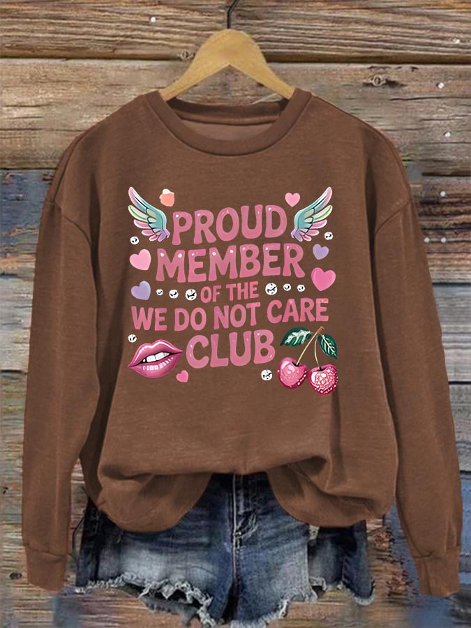 Women's Retro Funny Proud Member Of Club Menopause Perimenopause Print Sweatshirt