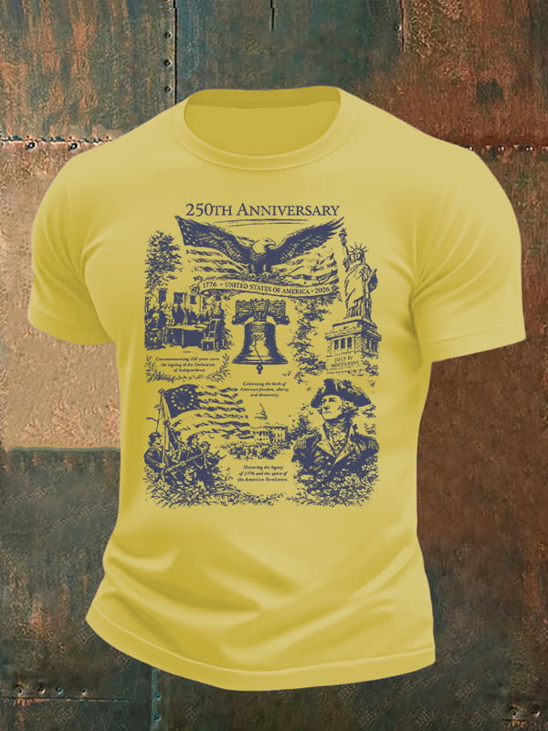 Men's Retro USA 250th Anniversary Print T-Shirt