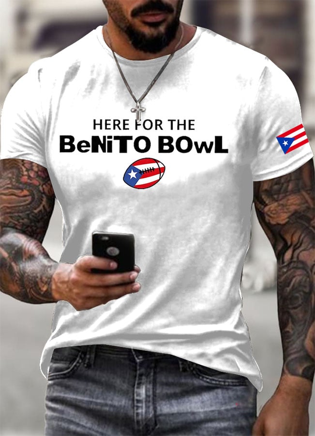 Men's Bunny Football Music Lover Print Casual T-Shirt