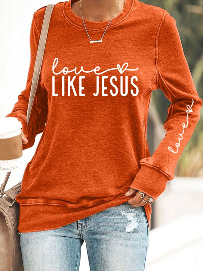 Women's Valentine's Day Printed Round Neck Sweatshirt