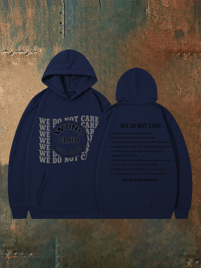Women's Retro Funny Proud Member Of Club We Do Not Care Menopause Perimenopause Print Hoodie