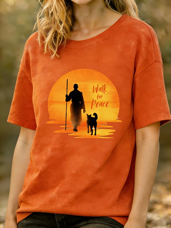 Monks' Peace Walk Event - Women's Short-Sleeve T-Shirt