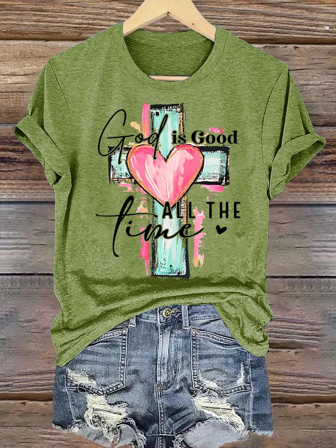 Women's "God is Good All The Time" Print T-Shirt