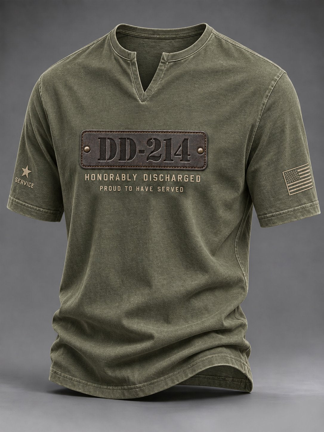 Men'S Casual Veterans Day Print Top