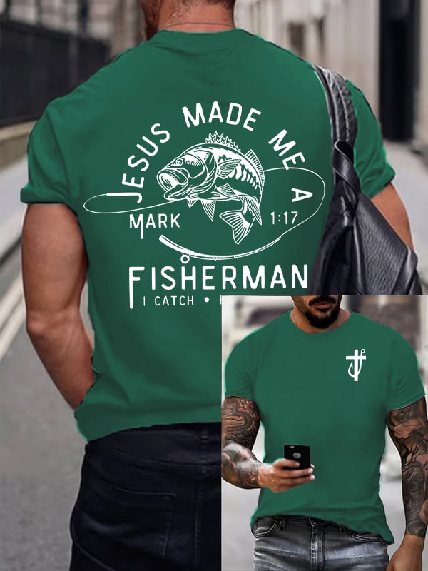 Men'S fishing Casual Faith Short-Sleeved T-Shirt