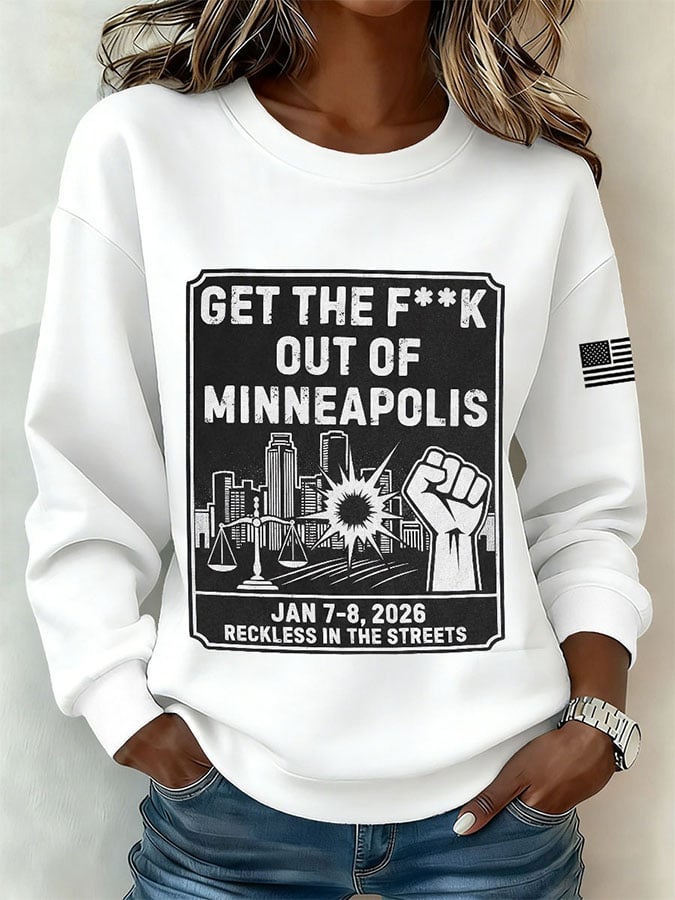 Women's Casual Printed Long-Sleeve Sweatshirt